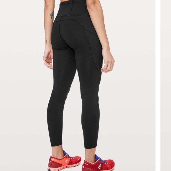 lululemon athletica Pants - Lululemon Fast & Free 7/8 Tight Non-Reflective Nulux 25" Black pockets 0 legging